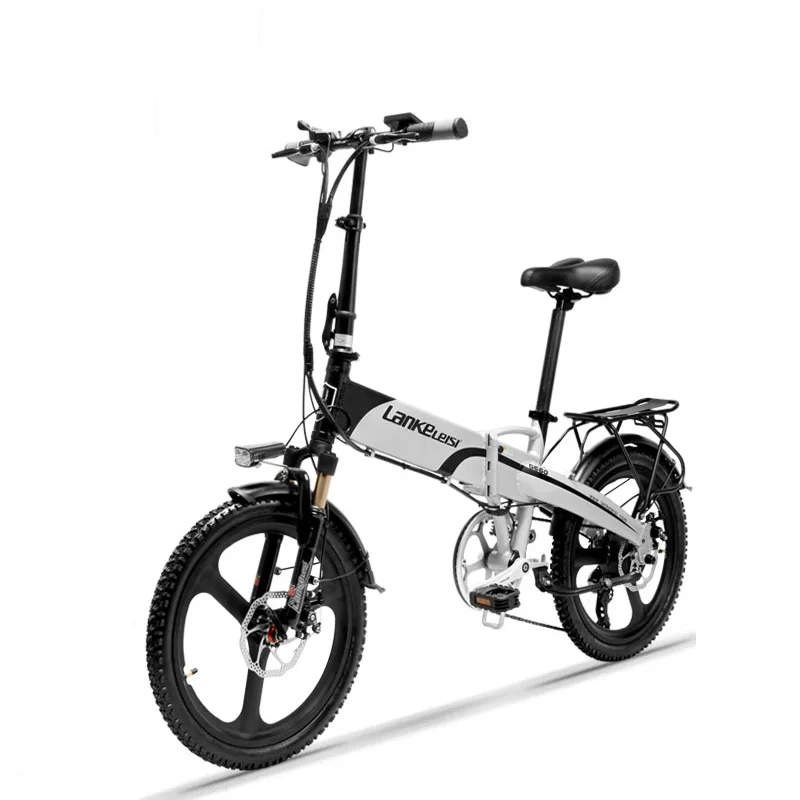 

20 Inch Powerful Electric Bicycle, 400W 48V 10.4Ah/14.5Ah Lithium Battery, With LCD Display & Rear Carrier, Dual Disc Brakes