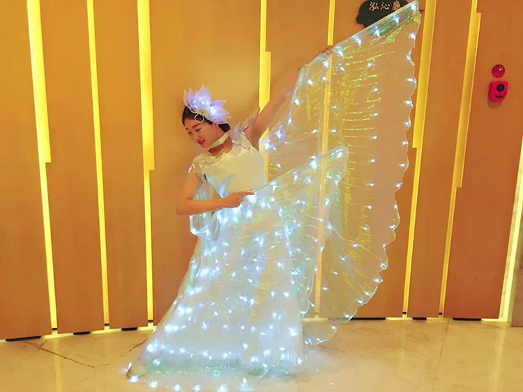 woman ballet butterfly dress with wings children\'s ballet skirt adult ballet dance cloak glow LED luminous dance costume