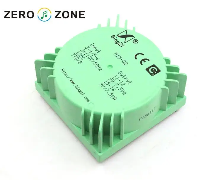 GZLOZONE 15W Green Cube Sealed Transformer Double 9V Double 110V Transformer For Amp