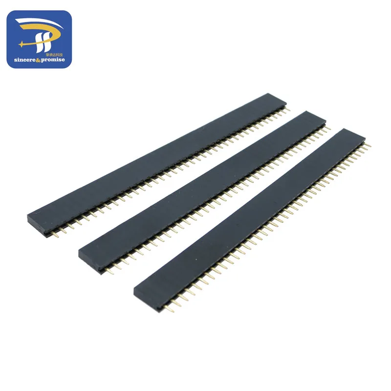 10PCS 1X40 PIN Single Row Straight FEMALE PIN HEADER 2.54MM PITCH Strip Connector Socket 140 40p 40PIN 40 PIN FOR PCB arduino