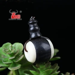 Natural water buffalo horn inlaid with cow bone buddhist head three - way DIY buddhist pearl bodhi child accessories.