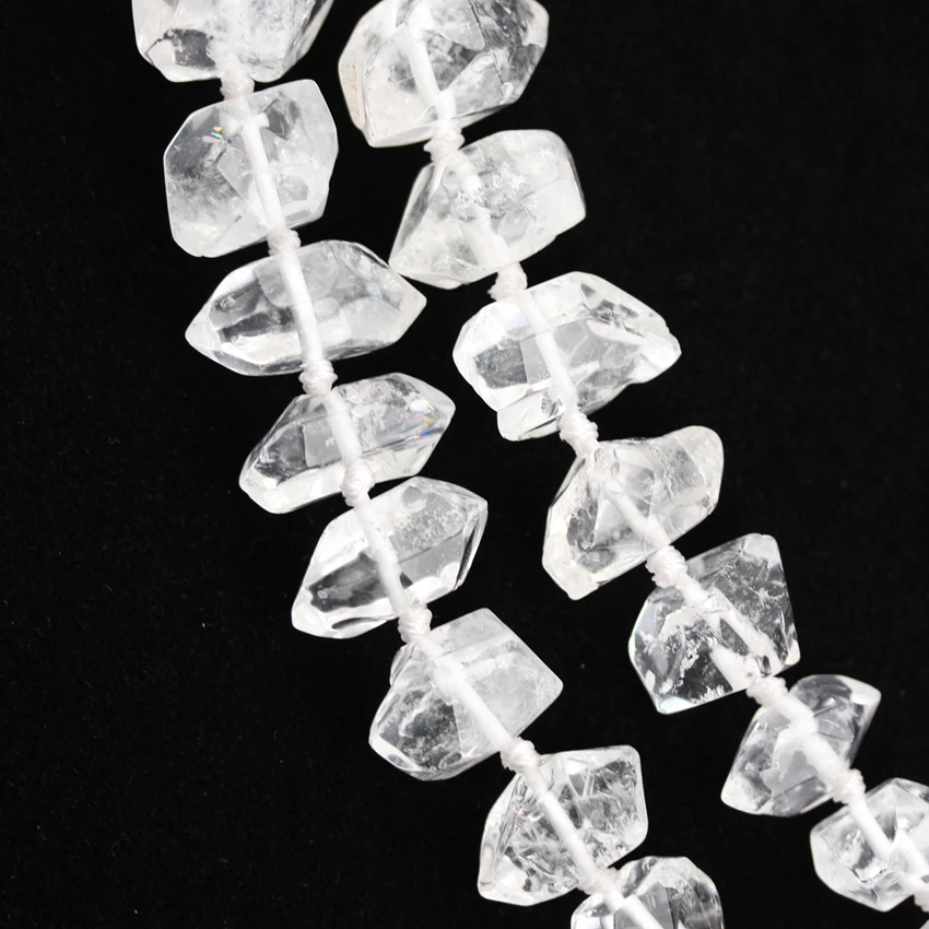 Natural Clear White Crystal Nugget Beads Jewelry,Drilled Raw Quartz Loose Beads Pendant Crafts