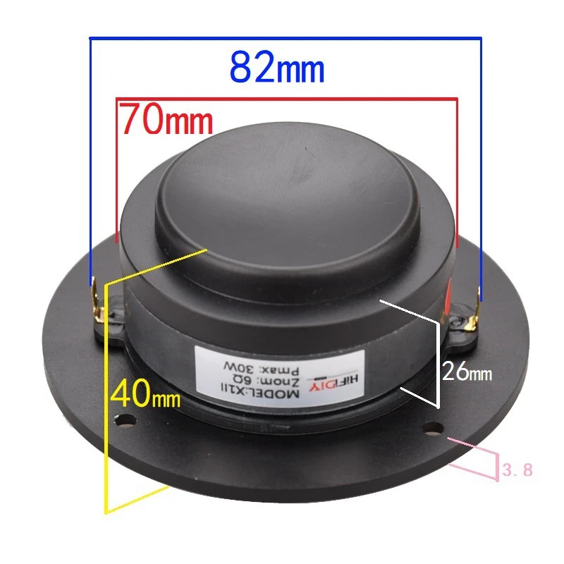 HIFIDIY LIVE  X1II 4 inch 4.5 Tweeter Speaker Unit aluminum panel  transparent Silk membrane 6OHM30W Treble Loudspeaker 94~120mm