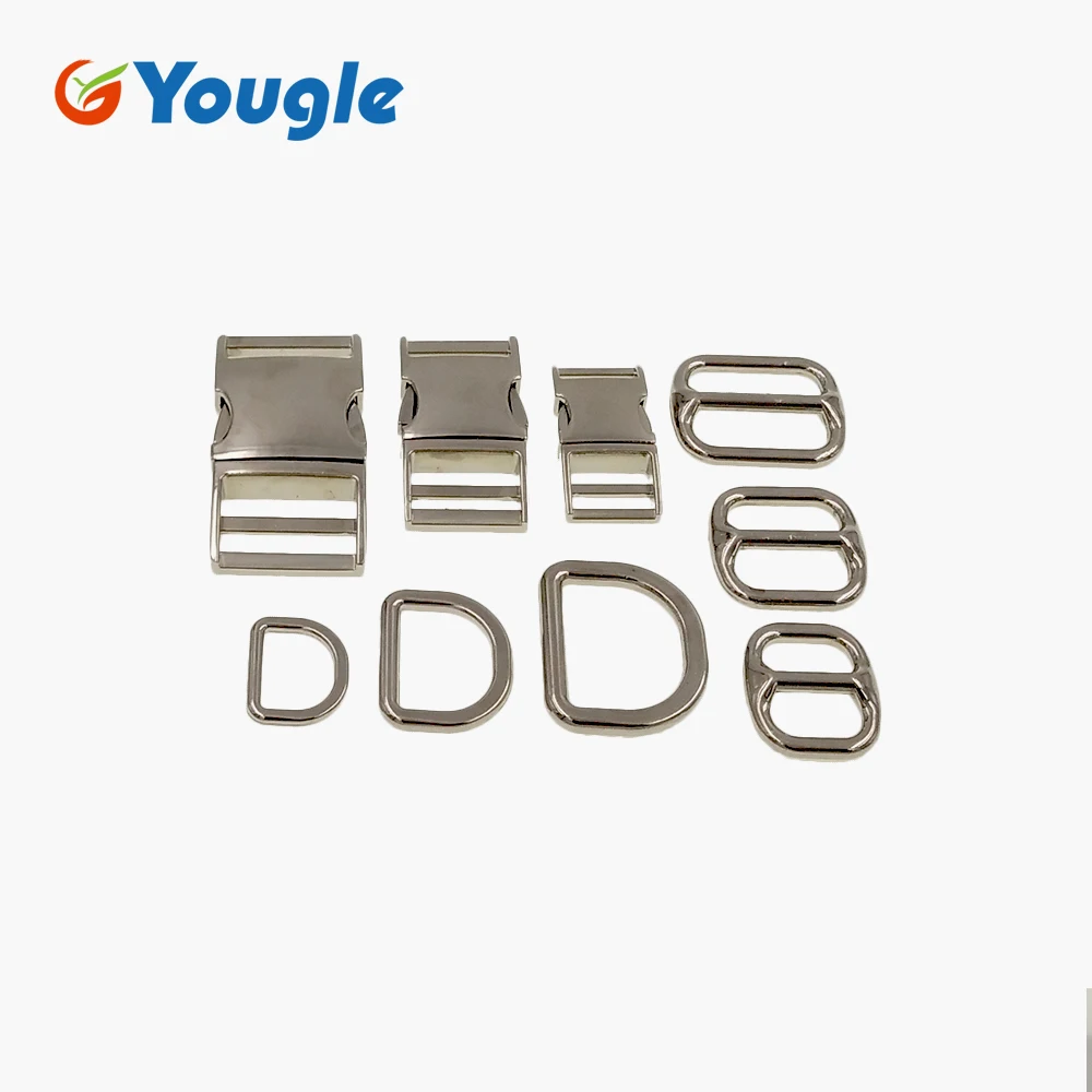 3Pcs YOUGLE Metal Curved Top Quick Belt Release Buckle for Paracord Survival Bracelet D Shape buckle 15 21 26 mm