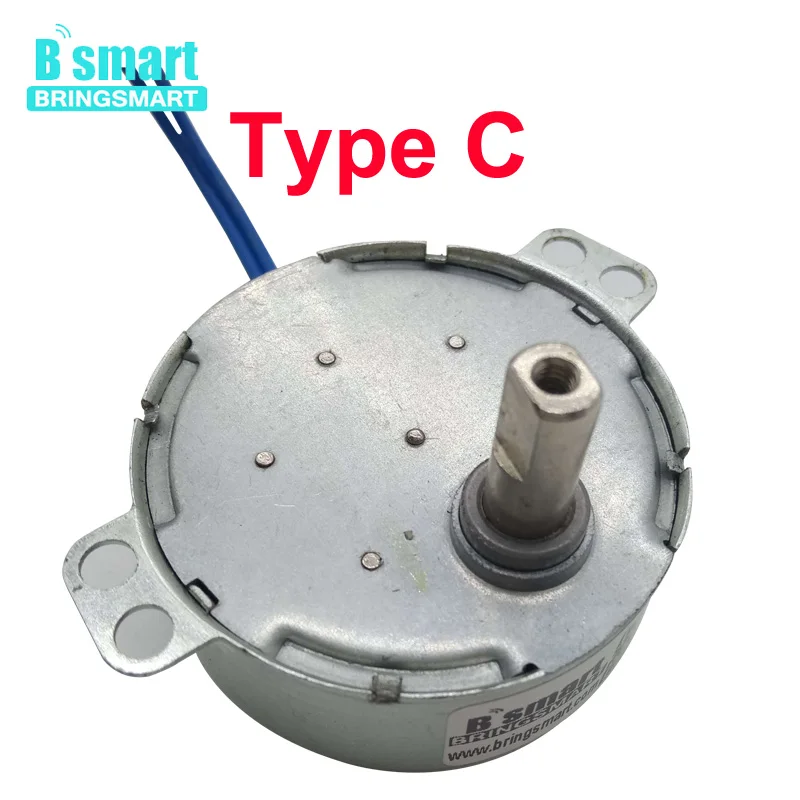 AC 5V-240V 0.9 To 70RPM Permanent Magnet Electric Synchronous Motor 4W Four Shafts CW/CCW For Electrical AC Fan/Microwave Oven