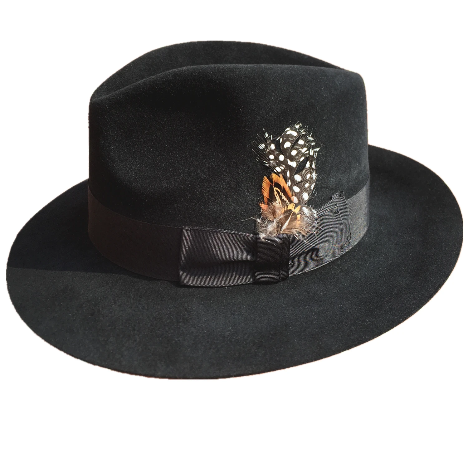 Luxury Angora Rabbit Fedora Hat Gangster Mobster Michael Jackson Gentleman Hats Black Grey Colors