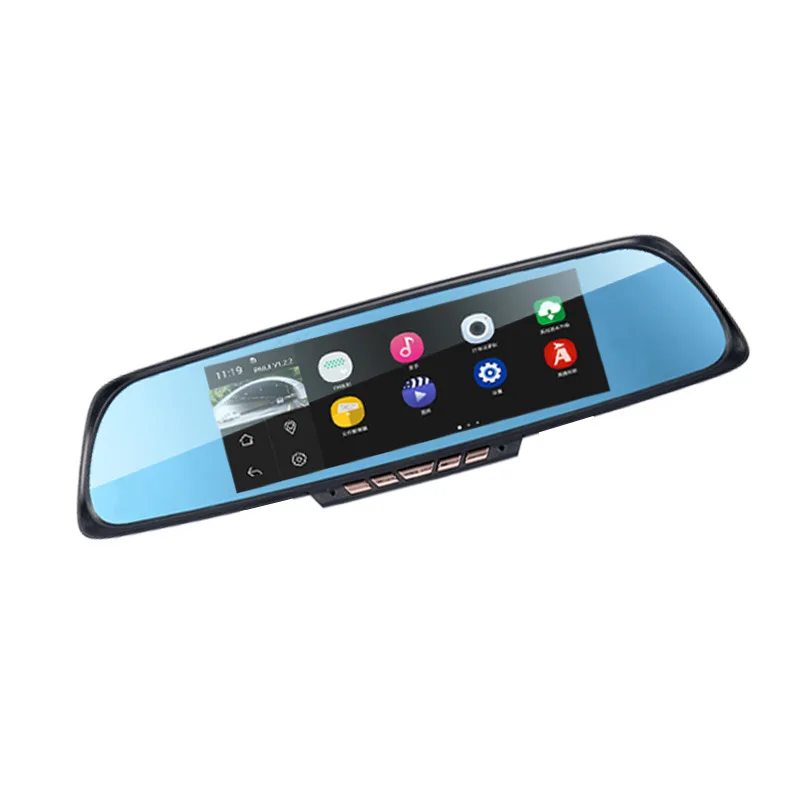 JanDeNing 6.86'' Touch Screen RAM 1GB 2 Split View Android GPS Navigation Mirror Car DVR Dual Lens Camera Rear Parking WiFi FM