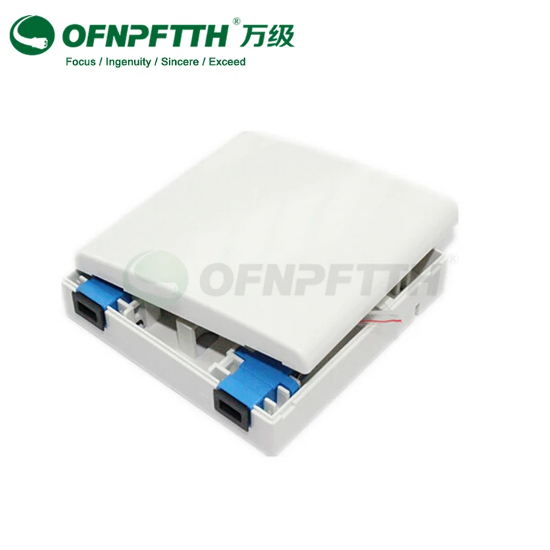 5pcs SC Terminate Box 86 Type Faceplate Plastic 2 Port ODF Box With SC Adaptor And SC 0.9mm Pigtail