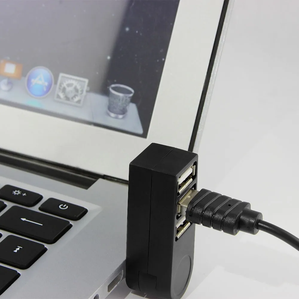 CHYI Micro Multi Porta Usb 2.0 Hub 3 Porte Mini Girevole Usb2.0 Hab Splitter Portatile Accessori Per PC Periferiche Per Computer Mac