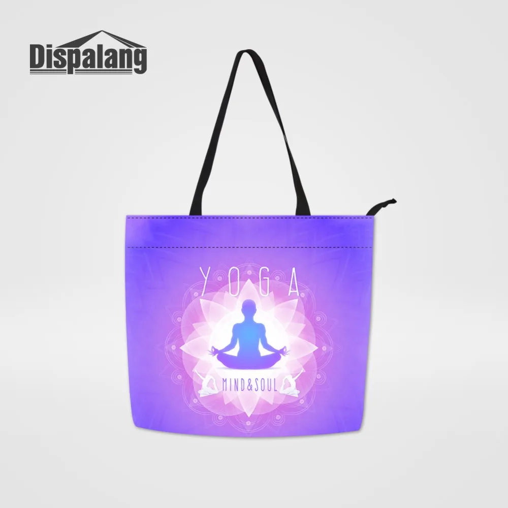 

Dispalang 3D Yoga Reusable Grocery Bags Women Canvas Portable Shopping Bag Large Capacity Handbags Ladies Organization Totes Bag