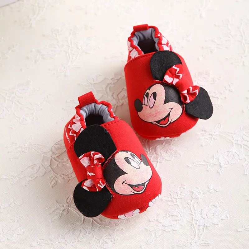 Disney Fashion Mickey New Autumn Winter Baby Shoes Girls First Walkers Newborn Shoes 0-18M Shoes First Walkers