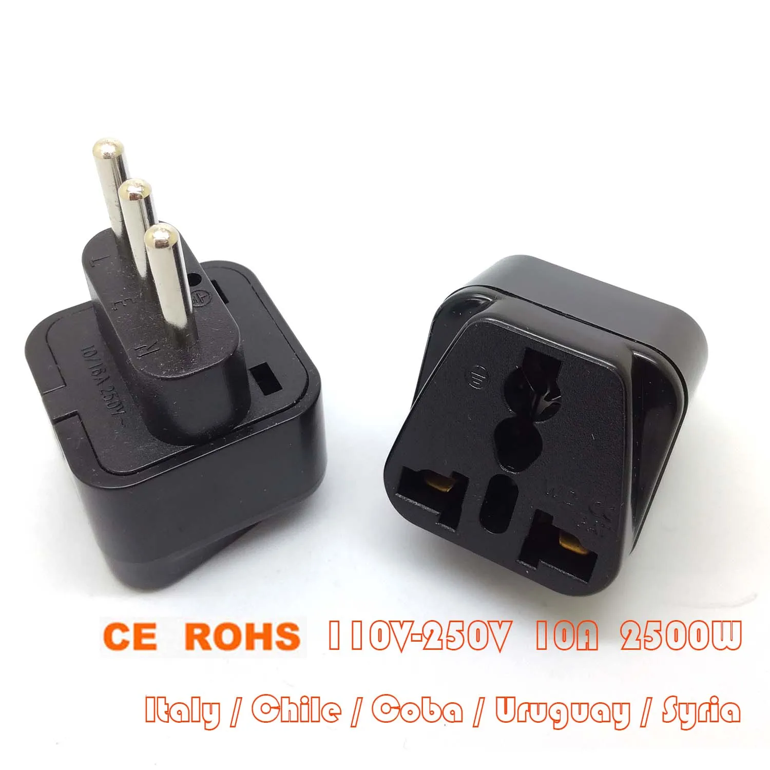 CE ROHS Universal POWER Travel Adapter Plug for ITALY CHILE URUGUAY COBA