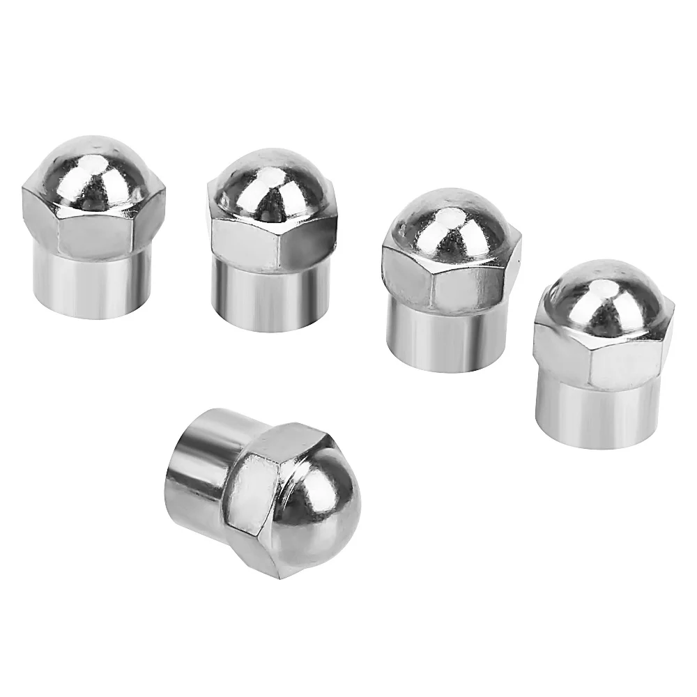 100Pcs Car Wheel Tire Valve Stem Cap Round Head Car Tyre Air Pressure Caps Chrome Plated Airtight Cover Tire Accessories