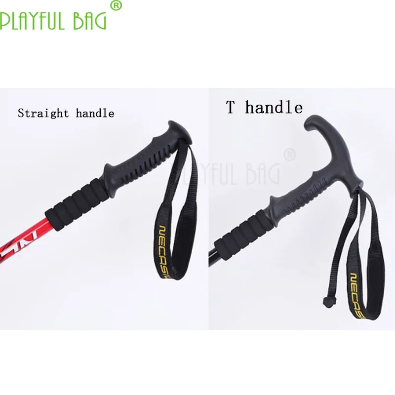 Three straight-handled curved-handled climbing sticks Aluminium alloy 6061 embroidered wristband by heat transfer printing ZK08