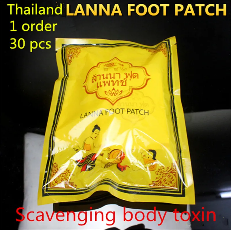 

household 30Pcs/Bag Thailand LANNA Detox Foot Patch Pads Detoxify Toxins Adhesive Keeping Fit Organic Herbal Patches Fit Health