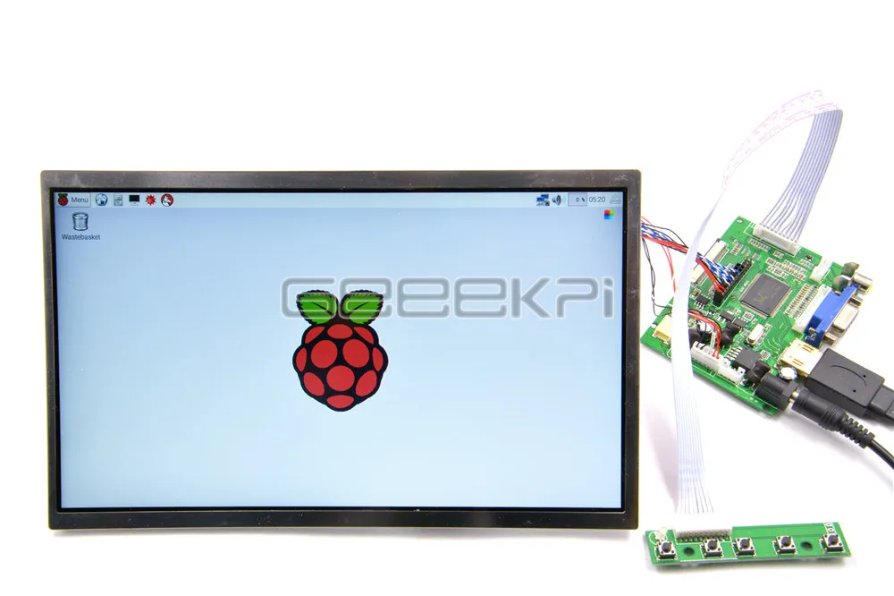 Imagem -03 - Geeekpi 10.1 Polegada 1366*768 Tela Lcd Monitor Tft para Raspberry pi Windows