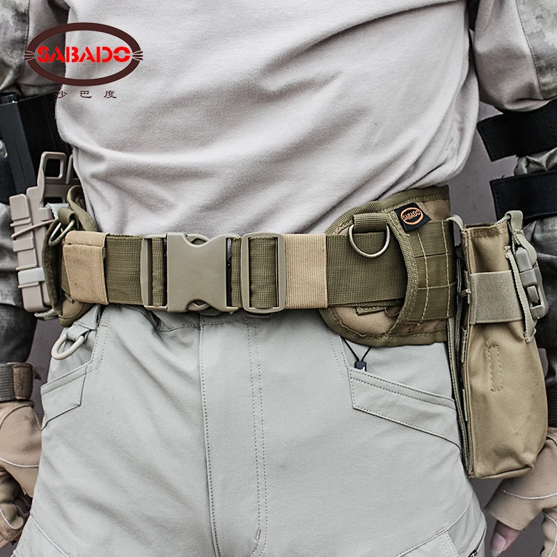 Tactical MOLLE Waist Combat Belt  Cummerbund Lock Wargame CS Equipment Universal Hunting Airsoft  Nylon Accessories