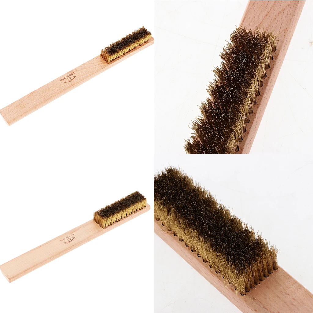 Brass Copper Wire Brush Steel Brush with Wooden Handle Nylon Wire Brush for Jewelry Rust Paint Removal or Polish