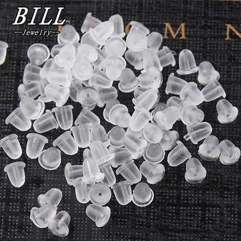 D001 appr. 100 teile/los Ohrringe Schmuck Zubehör Kugel Kunststoff Ohr Einstecken/blockiert, Ohrring zurück, DIY