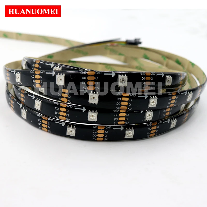 5M/Roll 5V Digital Full Color RGB 30LEDs/m APA102 LED Strip Waterproof IP65 Black PCB TV LED Tape 5050 SMD RGB LED Light Strips