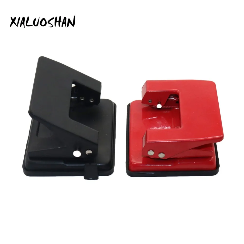 Imagem -06 - Metal Double Hole Puncher mm Hole Diameter 80 mm Pitch Vermelho e Preto Office Punching Ferramentas de Papelaria Alta Qualidade