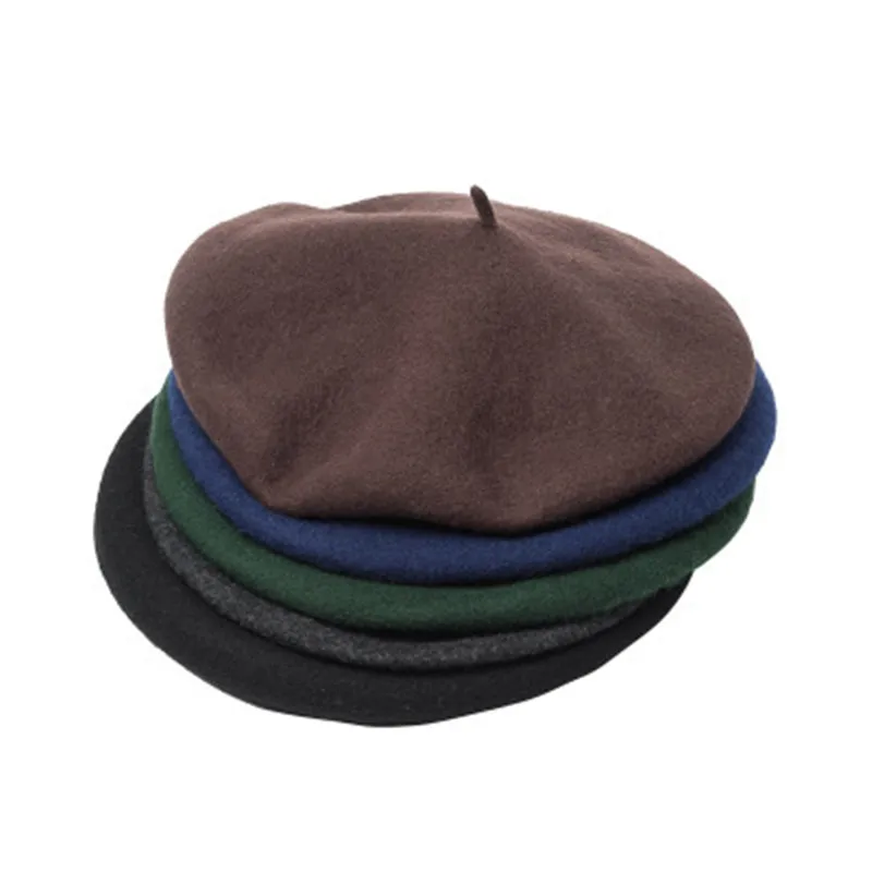 2018 Dualuse Painter Hats 100% wool beret winter men\'s formal wear professional casual dualuse cap high quality male hat hot