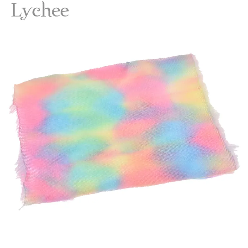 Lychee Life 21x29cm A4 Rainbow Fur Fabric High Ouality Flocking Fur Synthetic Leather DIY Sewing Material For Hair Accessories