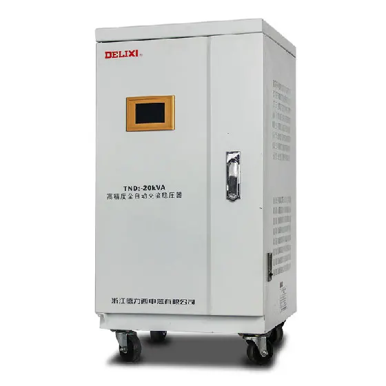 DELIXI Single Phase Automatic AC Voltage Stabilizer TND3 20KVA High Accuracy Ragulated Power Supply 110/220V LCD Digital Display