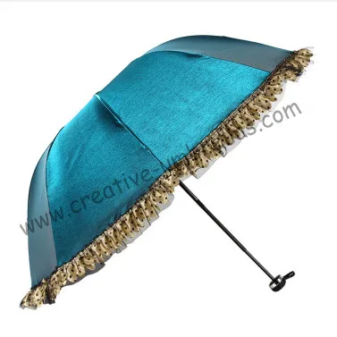 2pcs/lot colour option Ladies' royal blue UPF>50+ folding mini umbrella  5 times black coating Anti-UV  pocket lace parasol