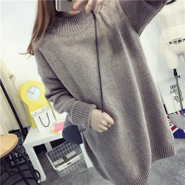 Autumn Fashion Maternity Sweater Back Splits Pullovers Clothes for Pregnant Women Winter Pregnancy Knitted Long Dress