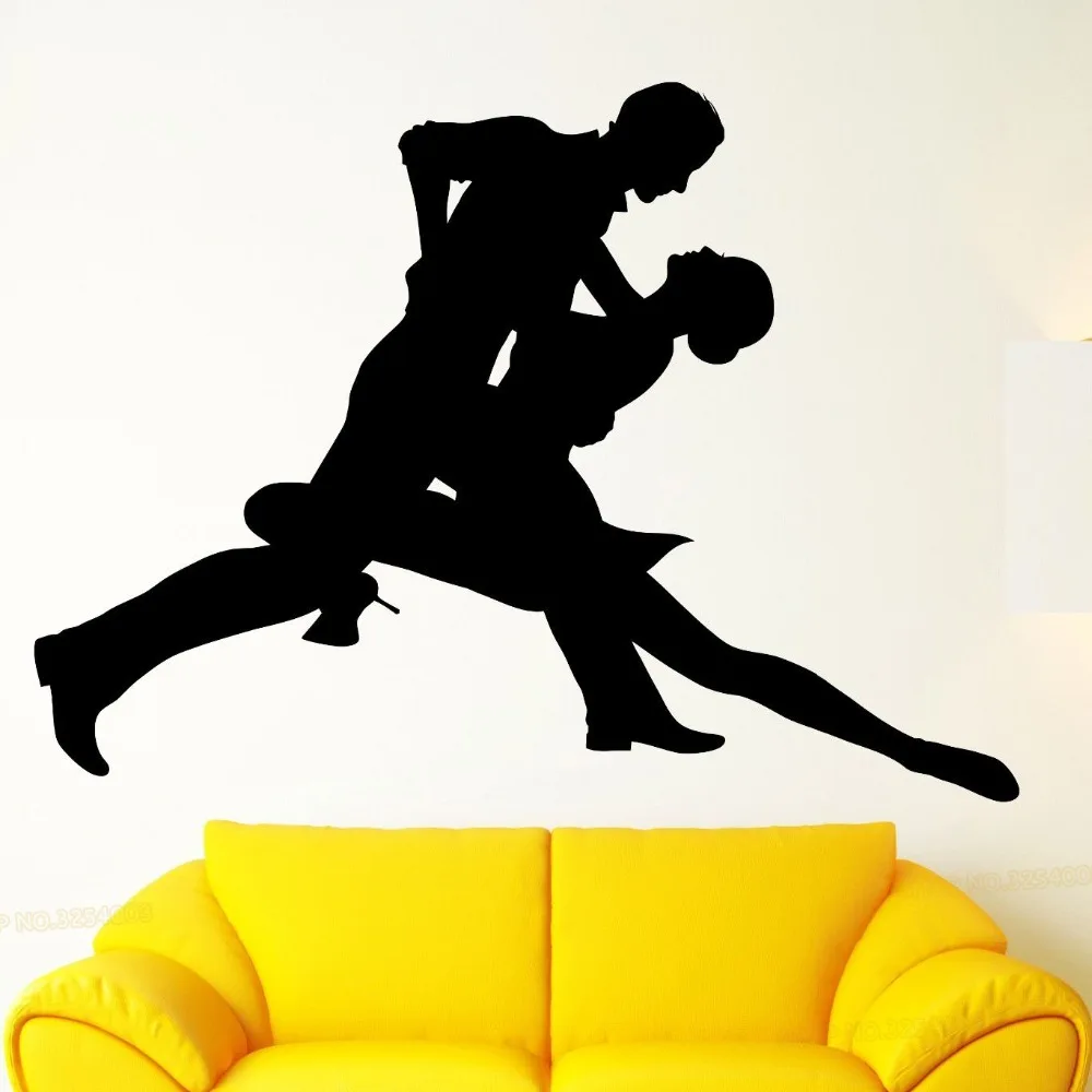 Sports Wall Sticker Vinyl Decal Dance Dancing Couple Tango Romantic Decor Removable Love Art Mural Decor Bedroom Decoraiton L885