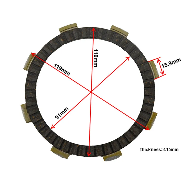 AHL Motorcycle Clutch Friction Plates Set for KAWASAKI KX85 1998-2013/ KX80 1998-2000/ KX100 1998-2013 Clutch Lining #CP-00012
