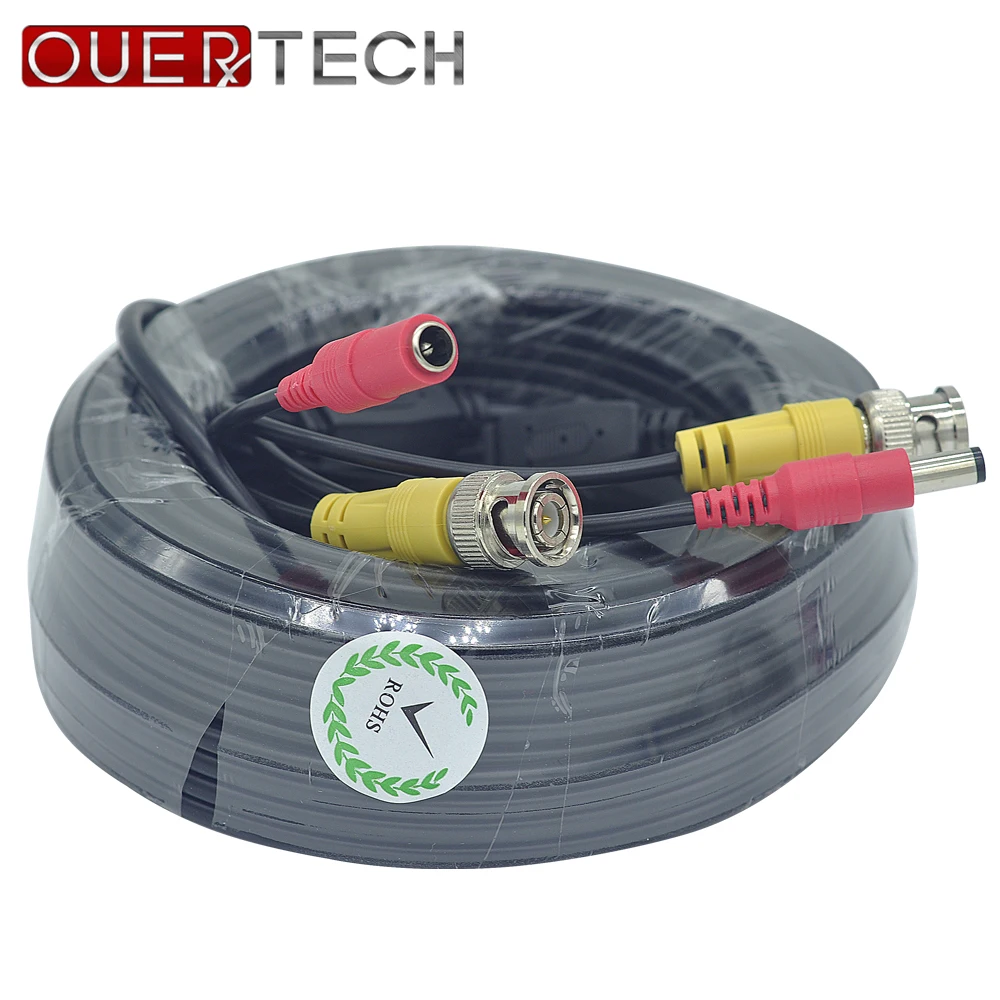 

OUERTECH 20M CCTV Cable BNC DC Connector CCTV Video Power Cable Support HDCVI HDTVI AHD Security Camera for dvr and camera