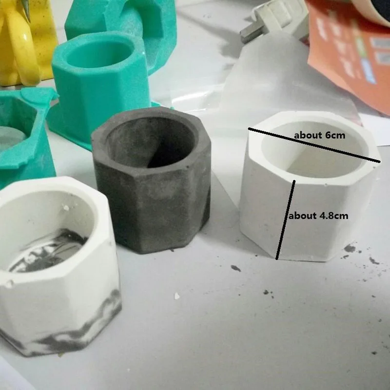 Concrete Molds Silicone Cactus Flower Pot Mold Ceramic Clay Craft Casting Concrete Cup Mould Supplies for Home Gardening image 2