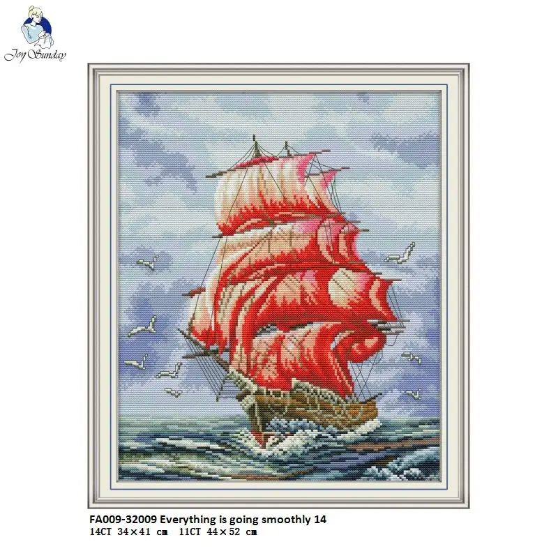 

The Sailboat Patterns,Printed on Fabric DMC 14CT 11CT Cross Stitch kits,DIY Handwork Embroidery Needlework Sets Home Decor