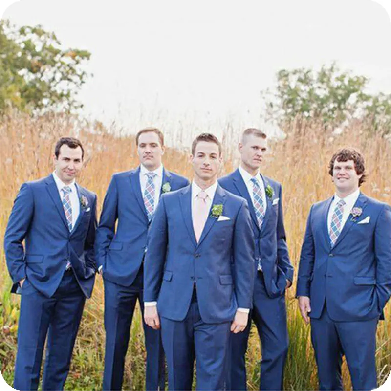 

Custom Made Blue Men Suits for Wedding Groom Tuxedo Best Man Blazer Groomsmen Suit 2Piece Costume Homme Slim Fit Terno Masculino