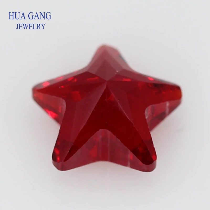 Glass Beads Red Star Shape Loose Synthetic Gems For Jewelry Size 3x3~10x10mm