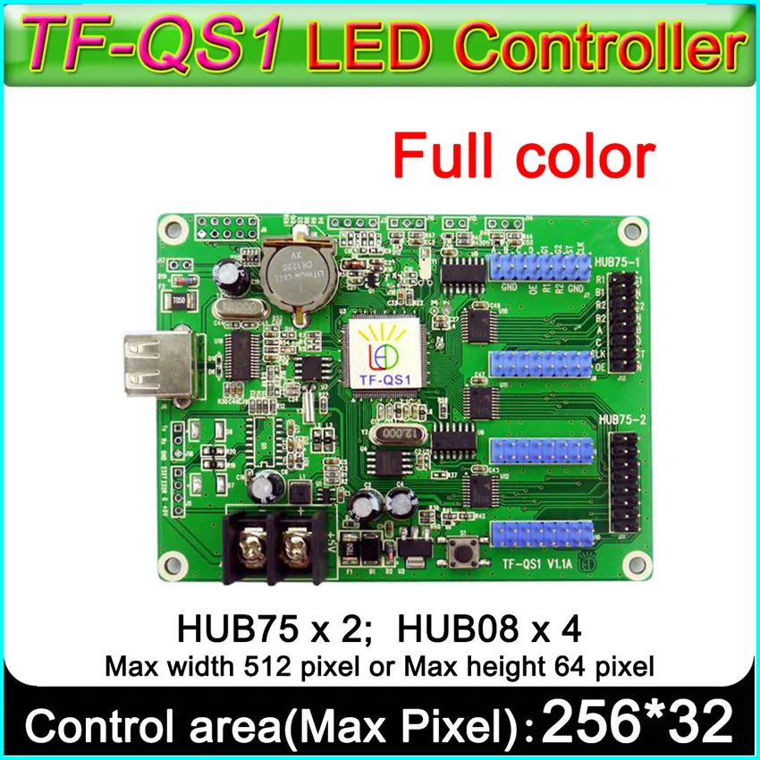 

TF-QS1 Full color LED Sign control card. Hub75 port Hub 08 port RGB Led controller