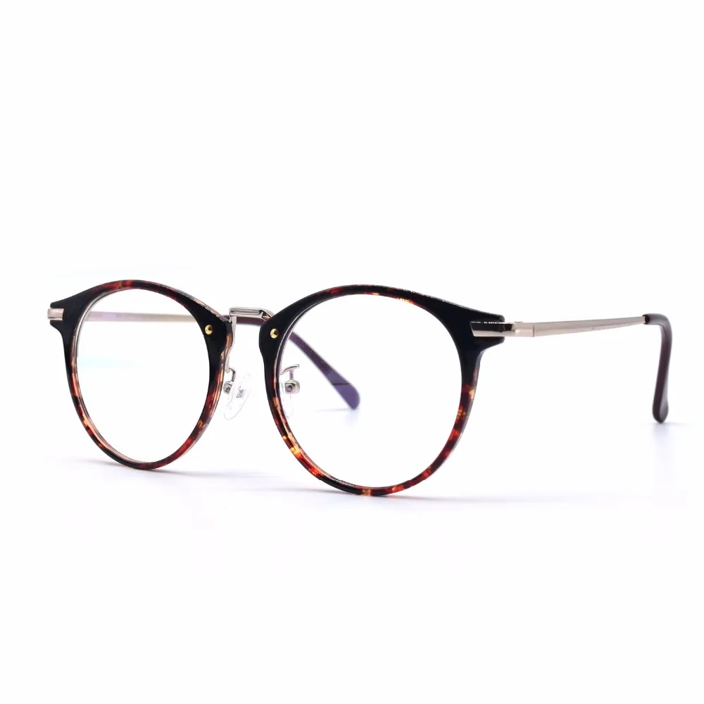 

HKUCO High Quality Special Print Clear Lens Frame Glasses Circle Frame (Multiple Lens Color Options)