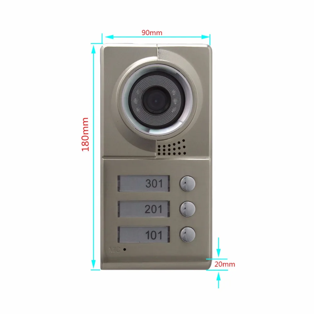 Yobang Security 3 buttons Door Camera For 3 Units Apartment Video Intercom Doorbell Door Phone System