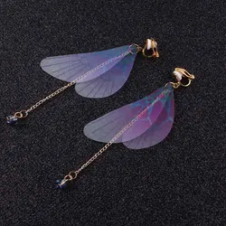 JIOFREE (TM) Clip on Earrings Butterfly Earrings Drop Shipping Without Piercing for Women Party Wedding Elegant Earrings