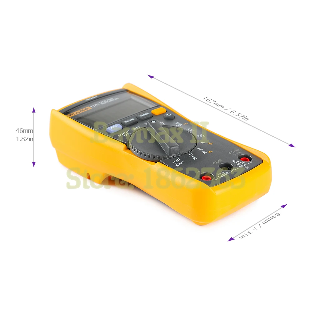 Imagem -03 - Multímetro Digital de Tensão Automática Fluke 117c True Rms com Corrente ac dc Capacitância Resistência Medição de Frequência