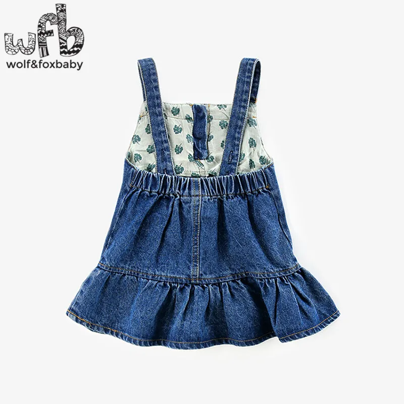 Retail 2-8 years cowboy girl dress children summer Embroidery crown