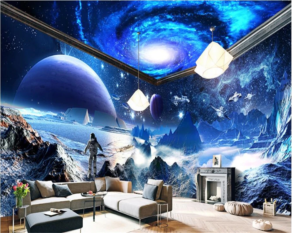 

beibehang Beautiful Custom Large Super HD Wall paper Dream Star Theme Space House papel de parede 3d Wallpaper papier peint