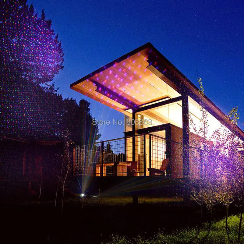 Outdoor Waterproof RGB Laser Full Star Sky Patterns Projector Remote Holiday House Tree Wall Garden Landscape Effect Light T59D2