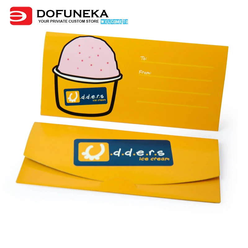 250 g factory price customized  art paper gift card envelope