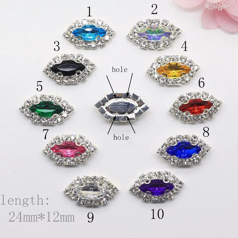 

promotion 10pcs/set 12*24mm Oval Flatback Rhinestone Wedding Invitation Card DIY Craft Free Shipping Can be mixed
