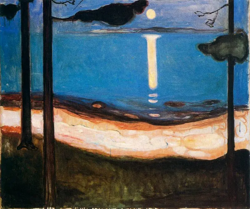 

Картина маслом на льняном холсте, луна-свет-1895 от Edvard Munch,100% ручная работа, абстрактная картина маслом