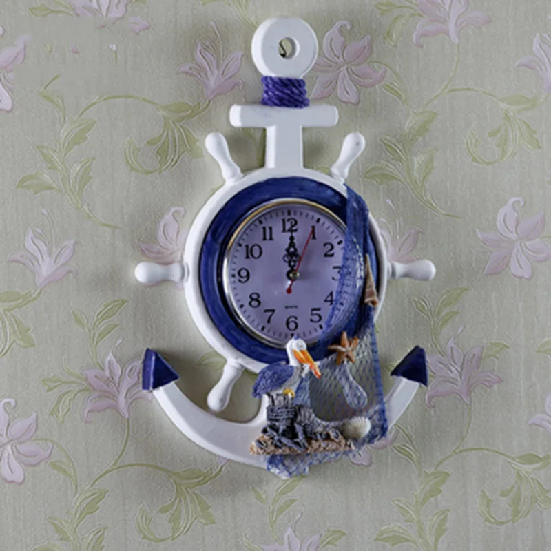 Mediterranean Home Decoration Mediterranean Style  Wall Clock home decoration accessories wall watch  Home Wall Anchor Helmsman