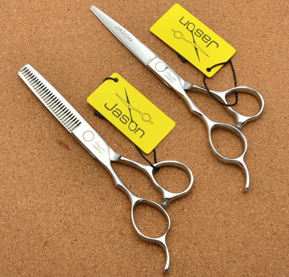 317# 5.5'' Left Hand Brand Jason Factory Price Hairdressing Scissors 440C Barbers Cutting Scissors Thinning Shears Hair Scissors